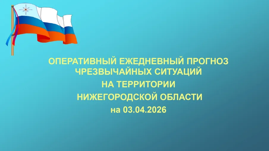 ОПЕРАТИВНЫЙ ЕЖЕДНЕВНЫЙ ПРОГНОЗ ЧС на территории Нижегородской области на 03 апреля 2026 г.